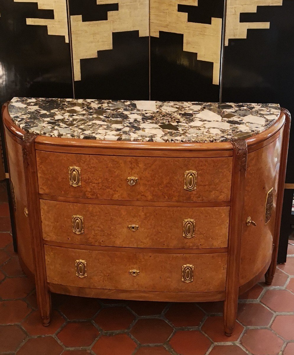 Commode Art Déco En Loupe d'Amboine-photo-2