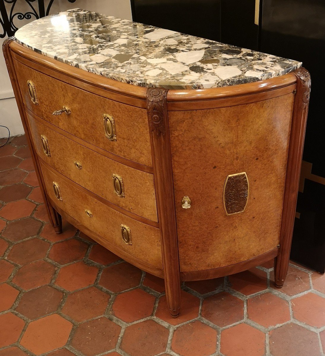 Commode Art Déco En Loupe d'Amboine-photo-4