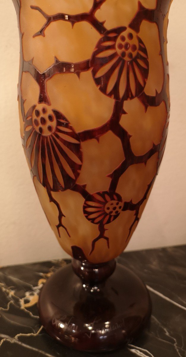 Le Verre Français, Schneider, Vase Décor épinettes, 1924-1927-photo-5