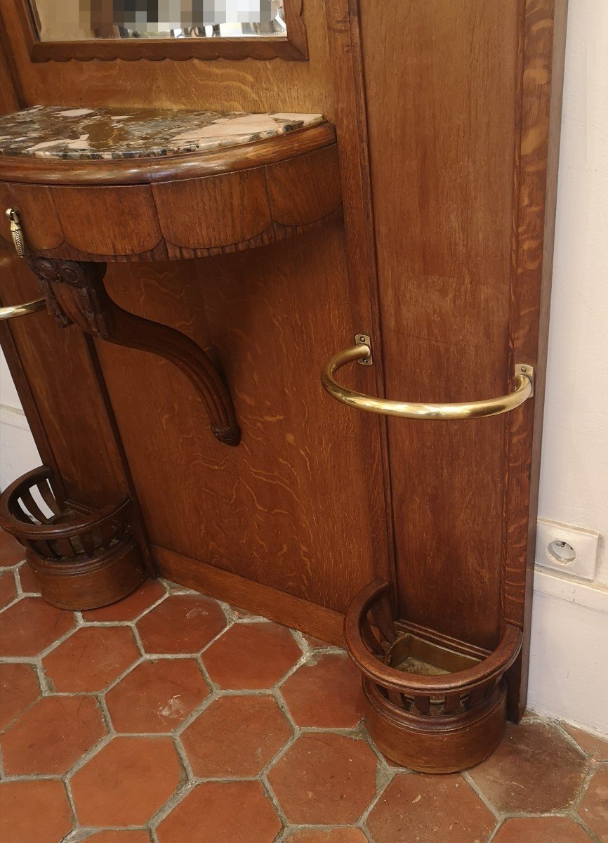 Vestiaire Art Déco En Chêne  Mouluré-photo-3