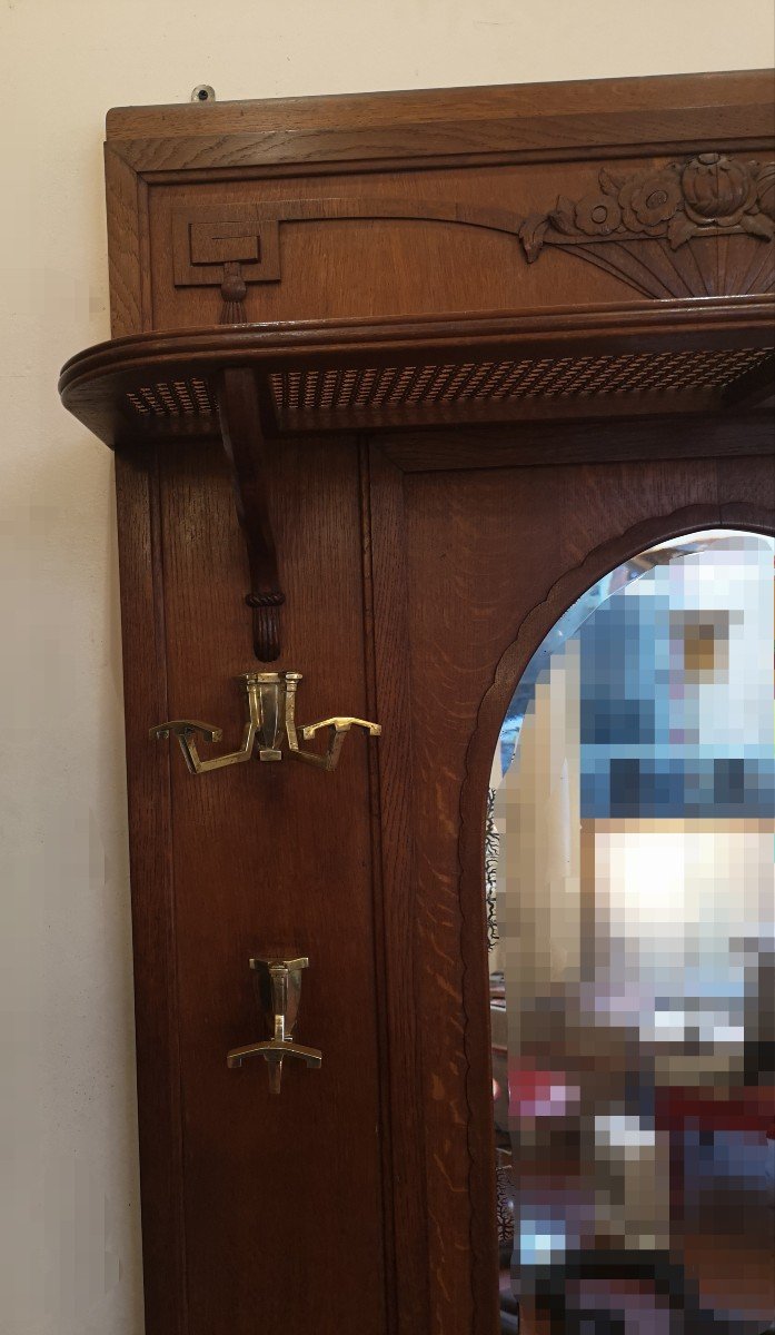 Vestiaire Art Déco En Chêne  Mouluré-photo-2