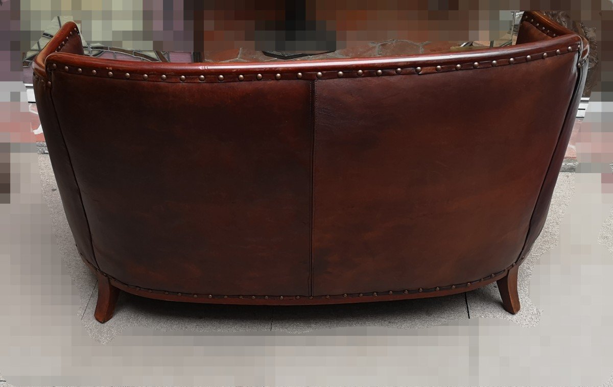 Canapé Art Déco 1930 en cuir-photo-3