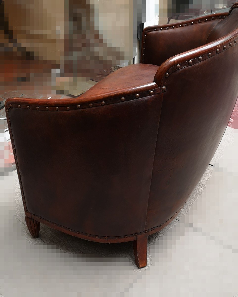 Canapé Art Déco 1930 en cuir-photo-7