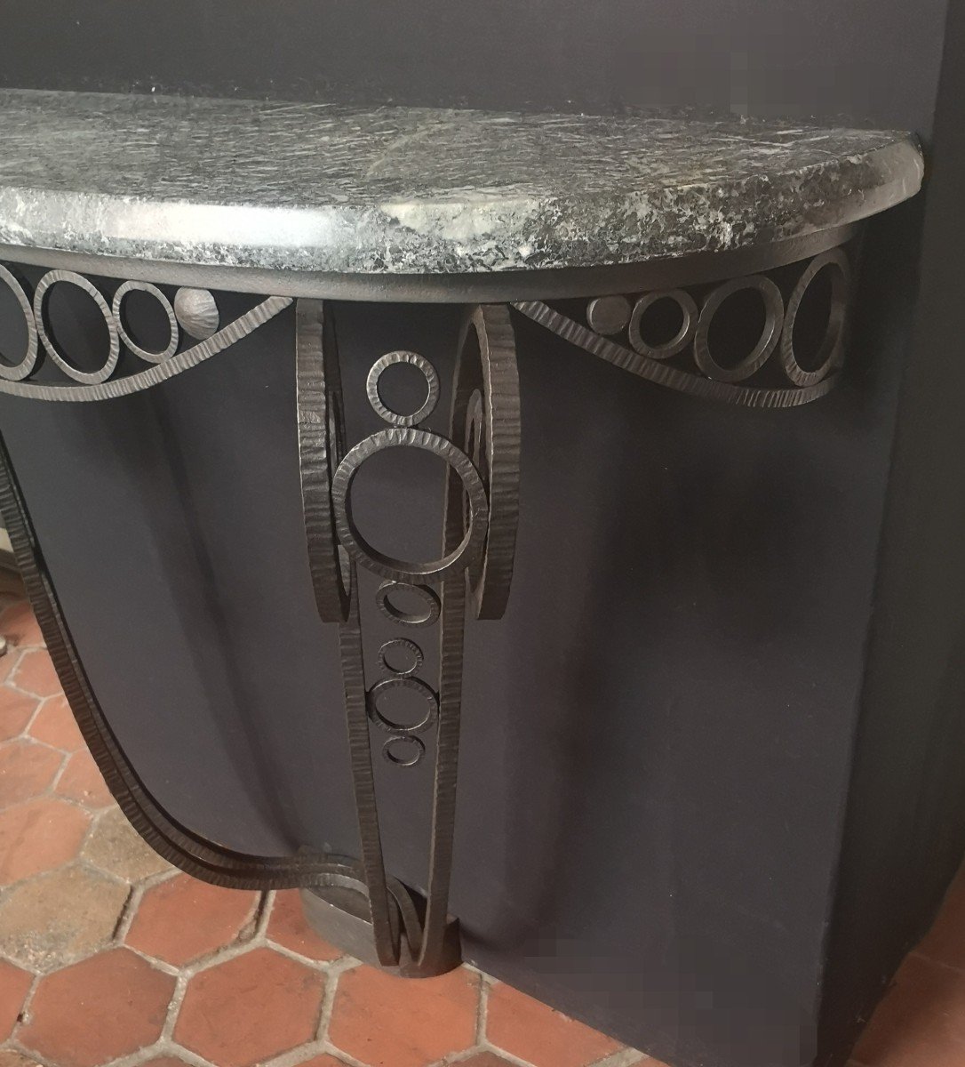 Art Deco Wrought Iron Console-photo-2
