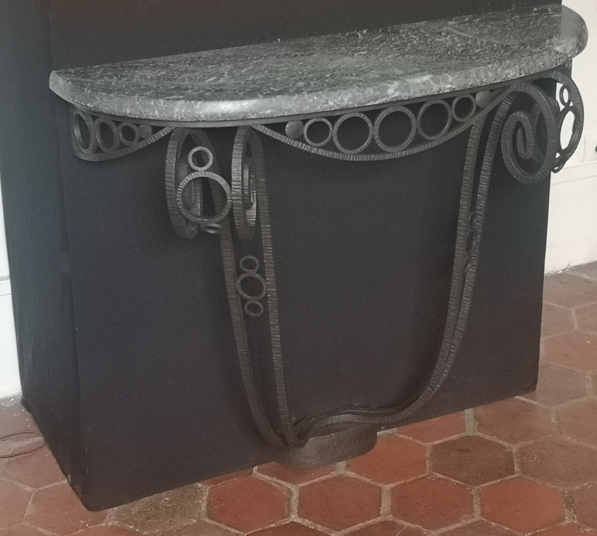 Art Deco Wrought Iron Console-photo-6