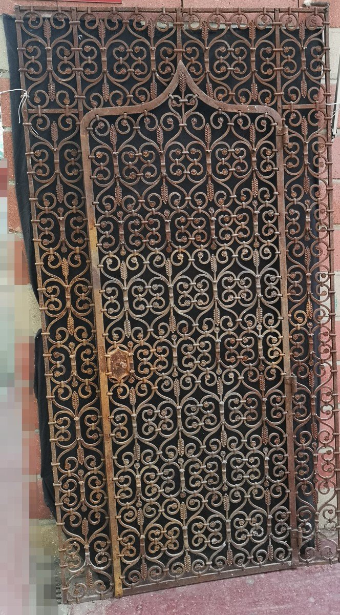 Porte De Château Avec Son Encadrement En Fer Forgé 19ème-photo-4