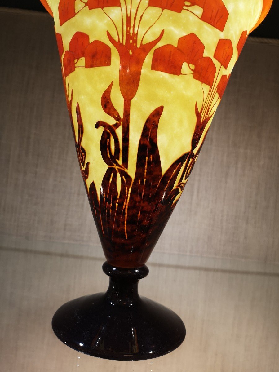Schneider, Le Verre Français, Vase Au Décor "amourettes" -photo-7