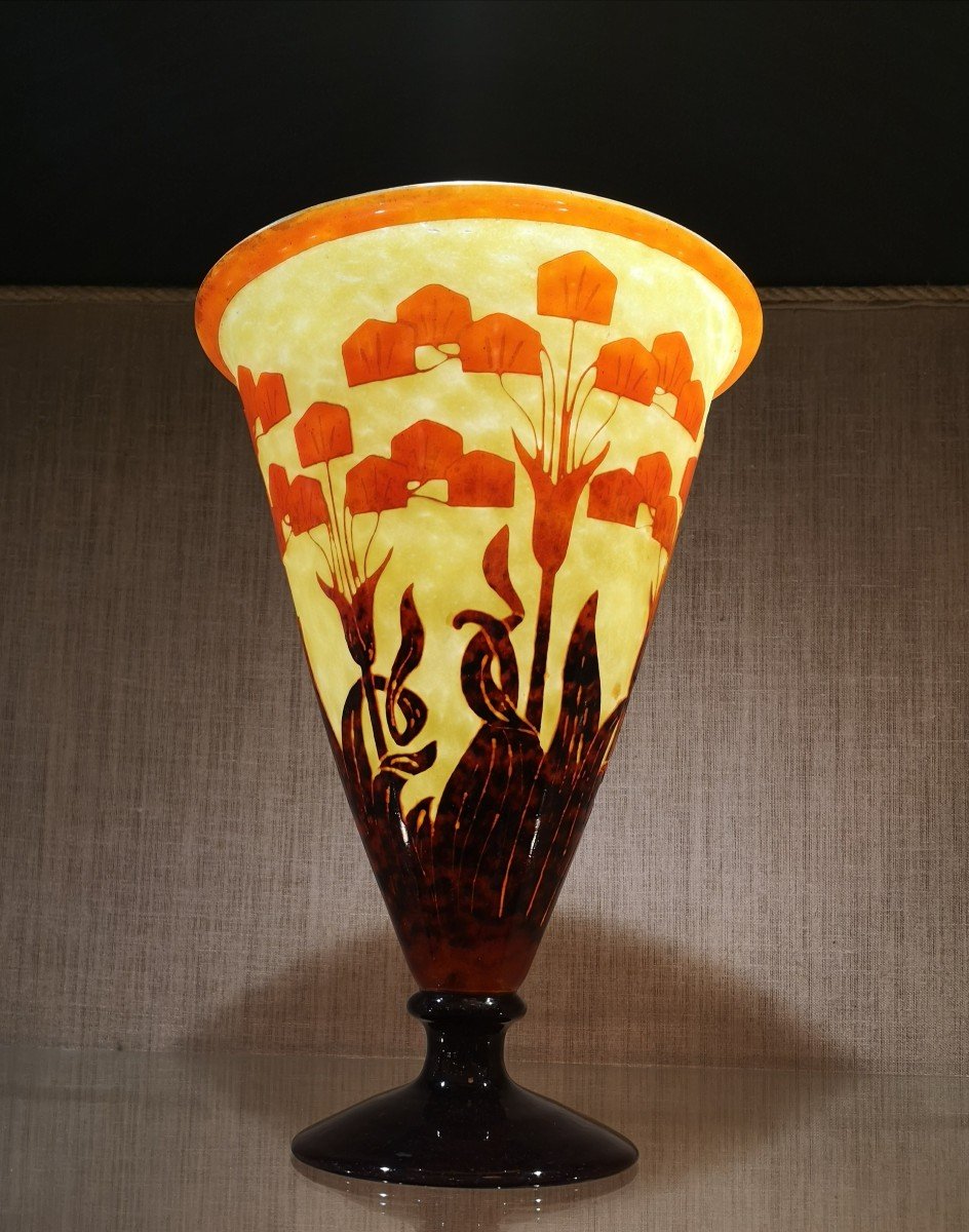 Schneider, Le Verre Français, Vase Au Décor "amourettes" -photo-8