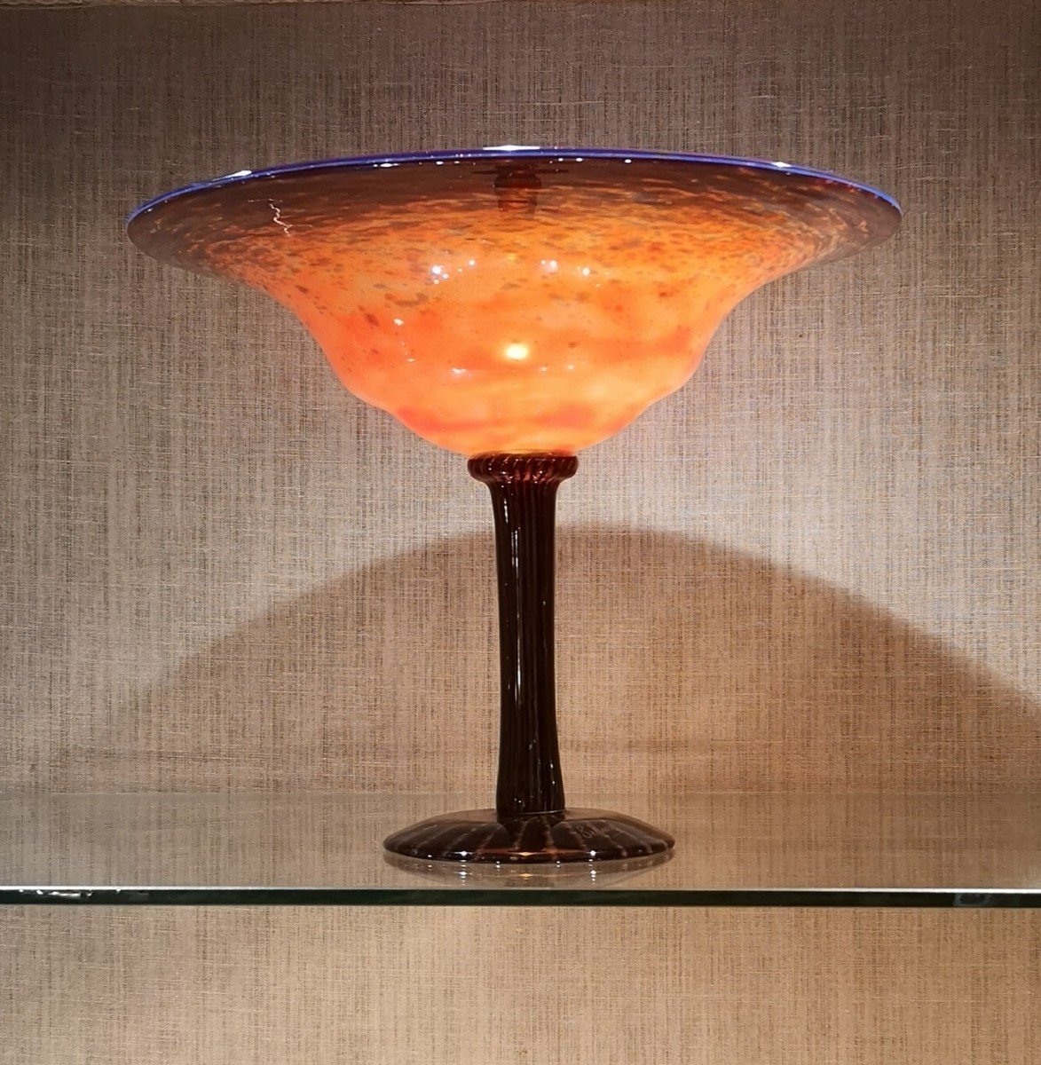 Schneider, Le Verre Français, Grande Coupe à Pied Noir-photo-3