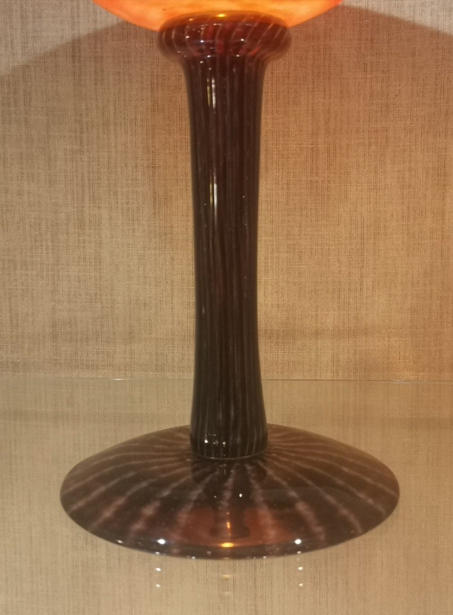 Schneider, Le Verre Français, Grande Coupe à Pied Noir-photo-1