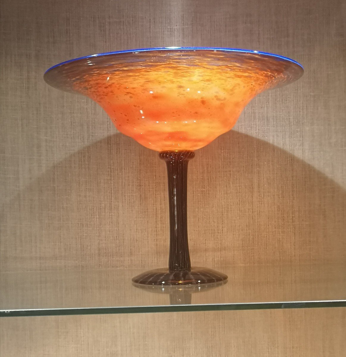 Schneider, Le Verre Français, Grande Coupe à Pied Noir-photo-2