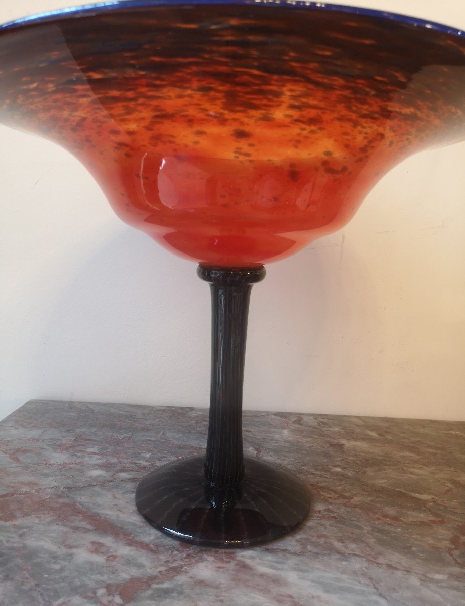 Schneider, Le Verre Français, Grande Coupe à Pied Noir-photo-8