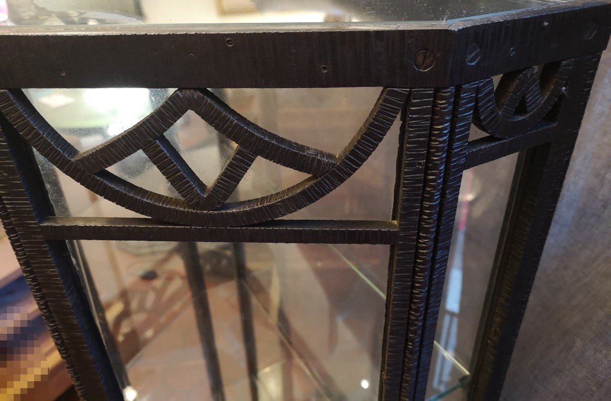 Art Deco Wrought Iron Display Cabinet 1930-photo-2
