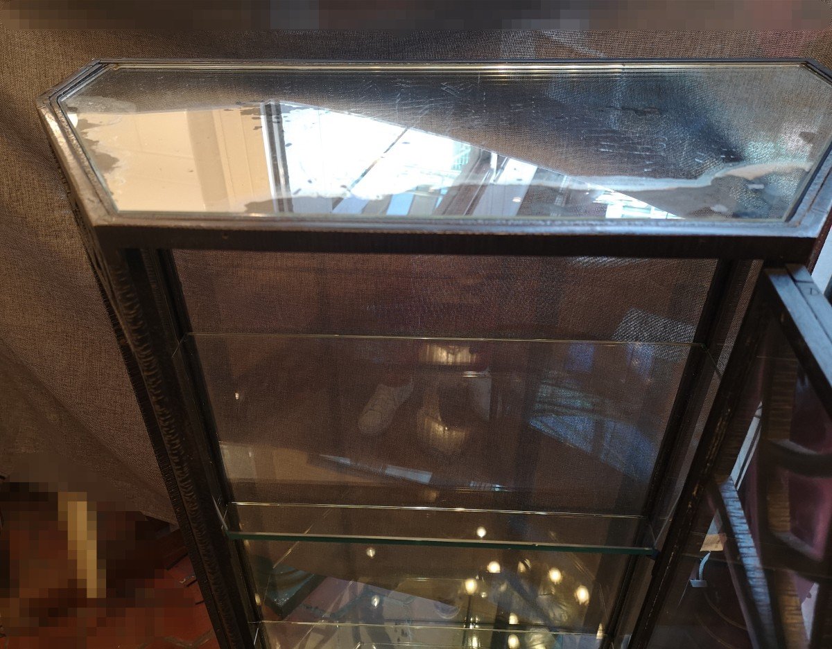 Art Deco Wrought Iron Display Cabinet 1930-photo-5