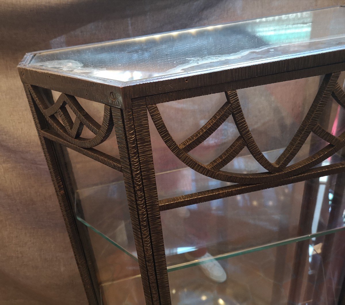 Art Deco Wrought Iron Display Cabinet 1930-photo-7