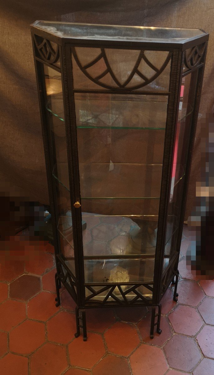 Art Deco Wrought Iron Display Cabinet 1930