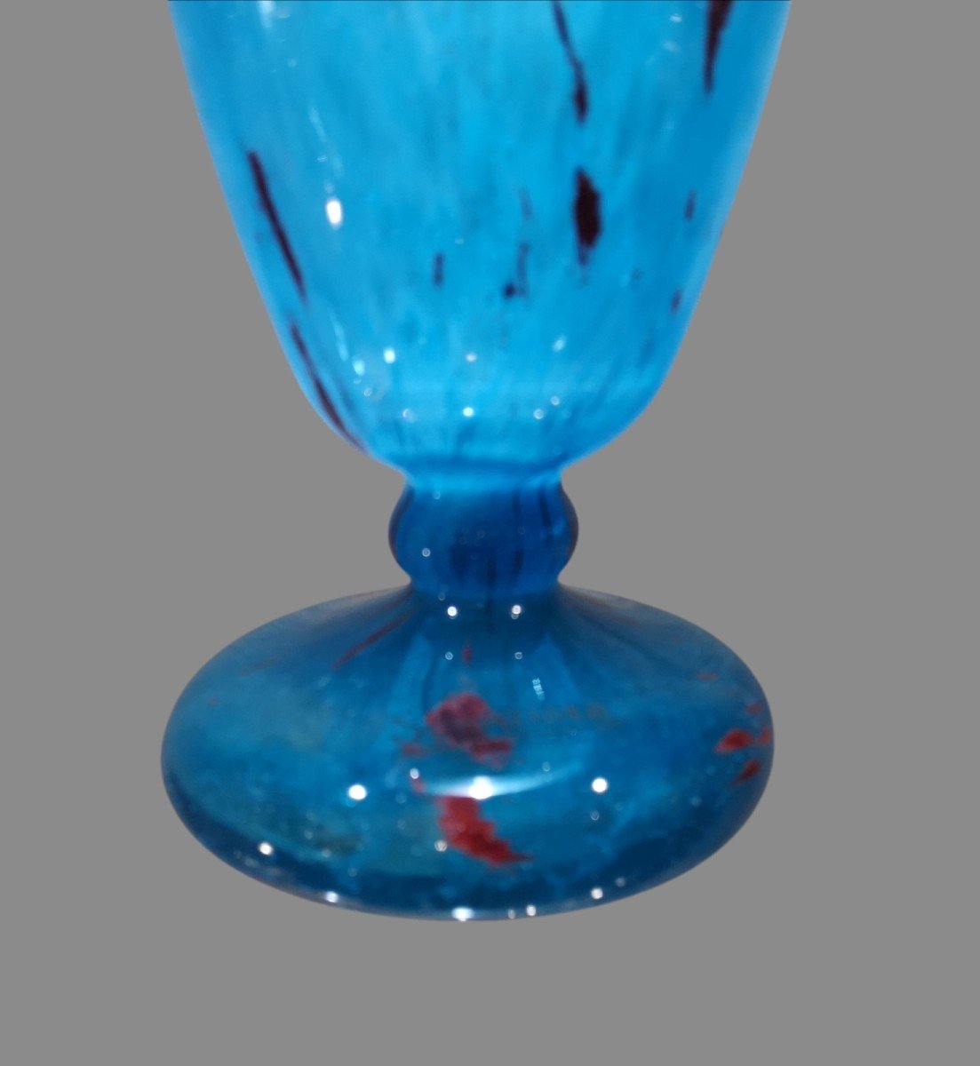 Schneider, Le Verre Français, vase poudré bleu signé-photo-3