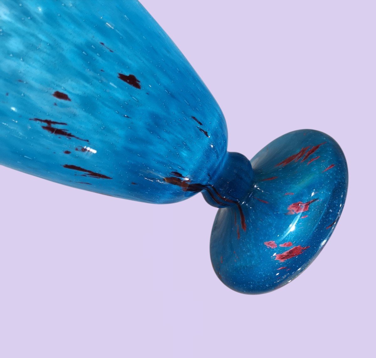 Schneider, Le Verre Français, vase poudré bleu signé-photo-4