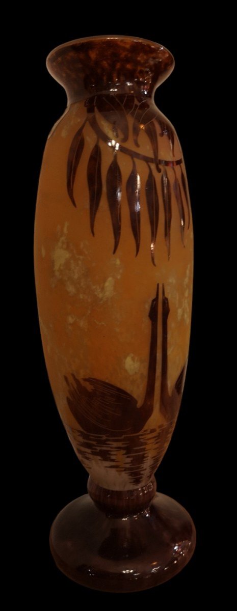 Schneider, French Glass, Swans Decor, 55.5 Cm-photo-5