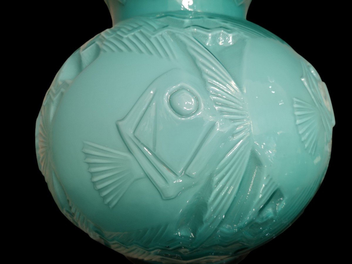 Pierre d'Avesn, Large Fish Vase, Art Deco 1930-photo-4