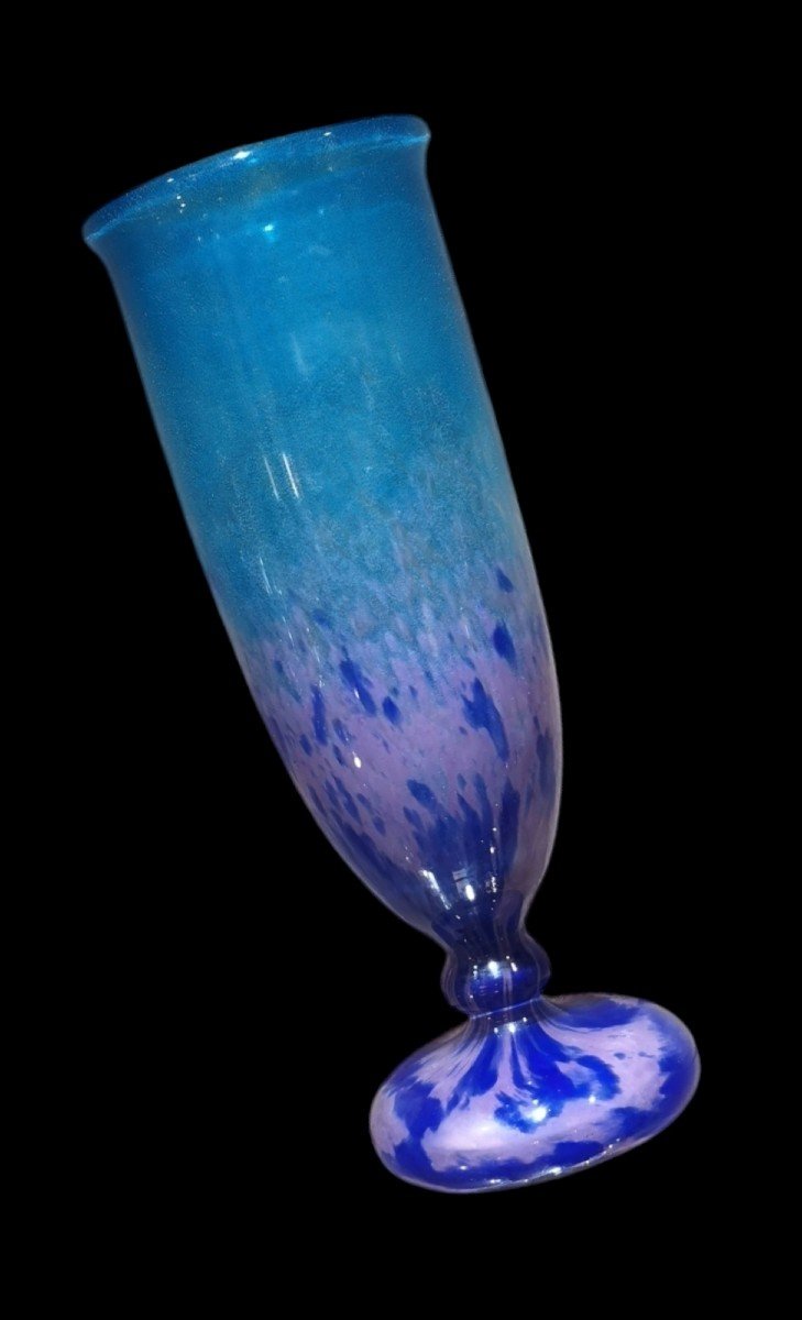 Schneider, Vase Ovoïde Sur Piédouche Art Déco 1922/24-photo-2