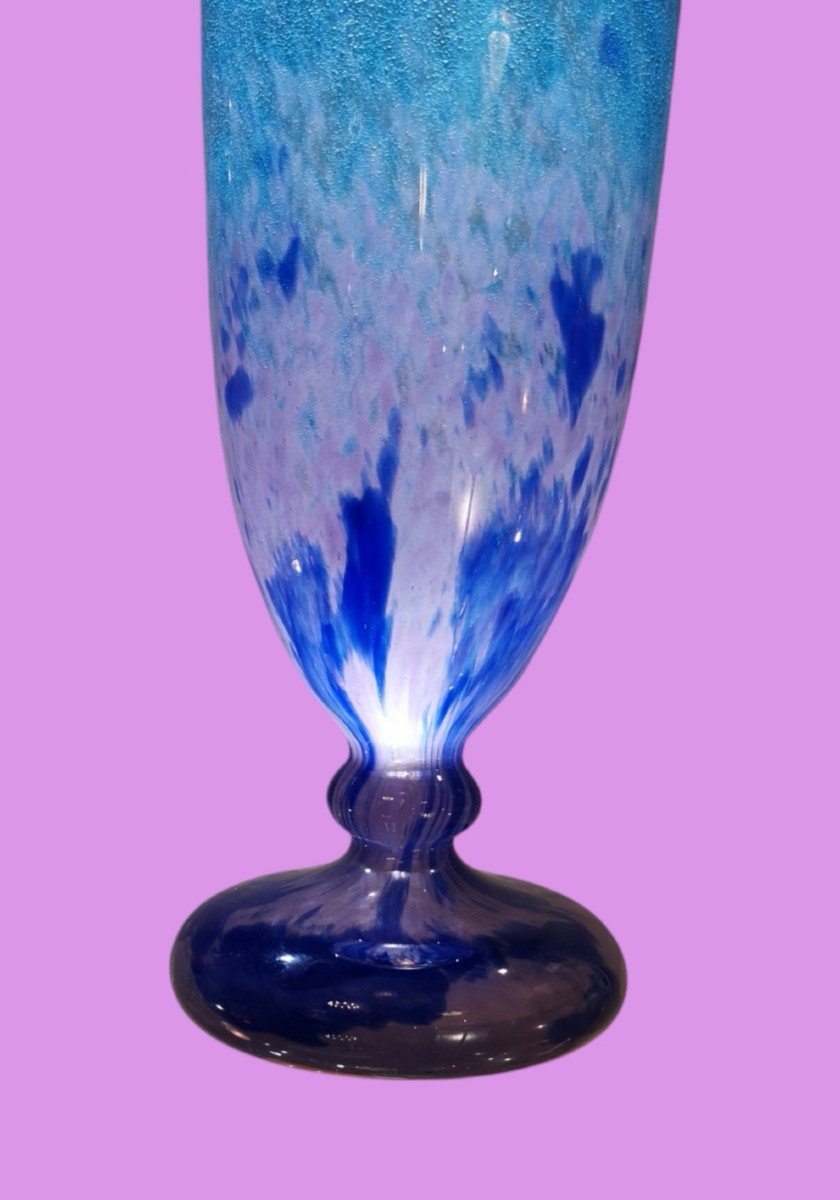 Schneider, Vase Ovoïde Sur Piédouche Art Déco 1922/24-photo-2