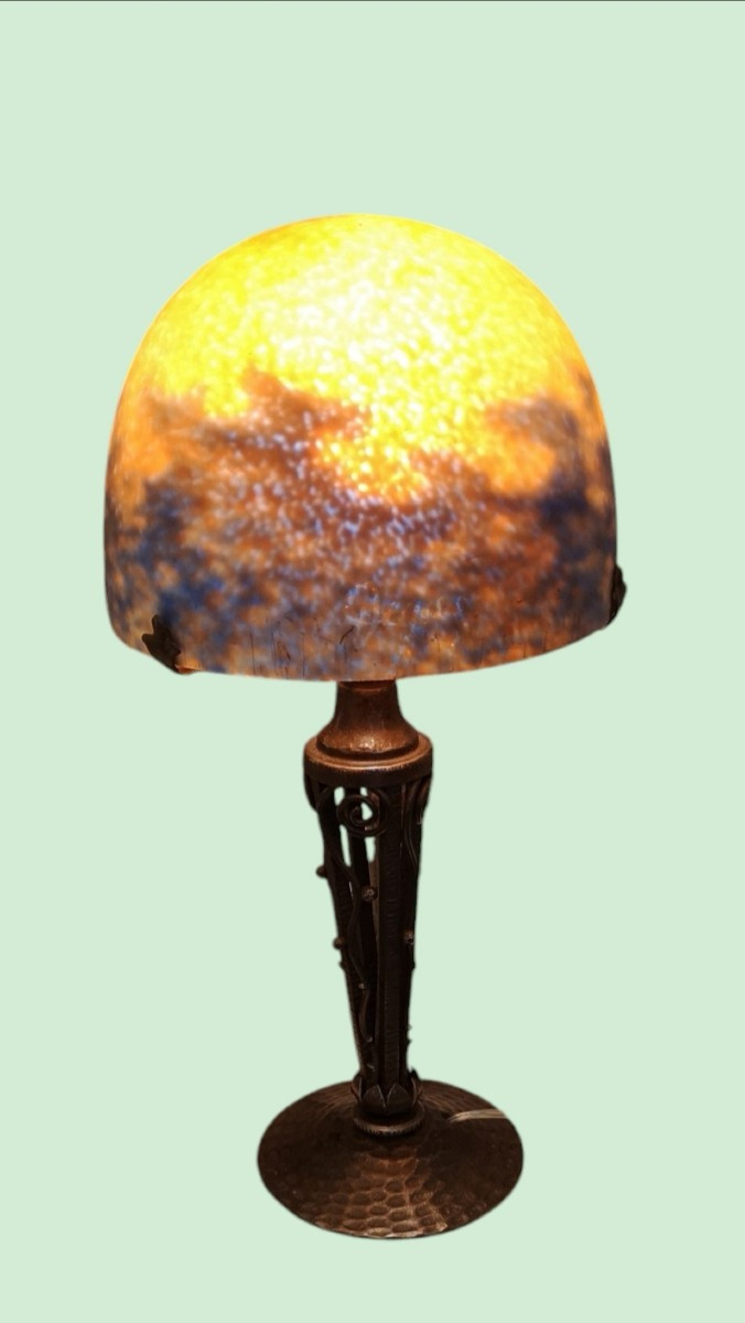 Lampe Fer Forgé Hettier & Vincent et Degué Art Déco 1930-photo-2