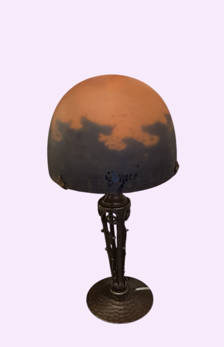 Lampe Fer Forgé Hettier & Vincent et Degué Art Déco 1930-photo-2