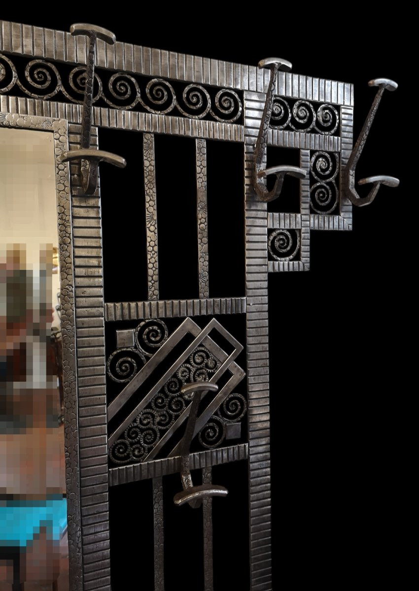 Art Deco Nickel-plated Wrought Iron Locker 1925/30-photo-3