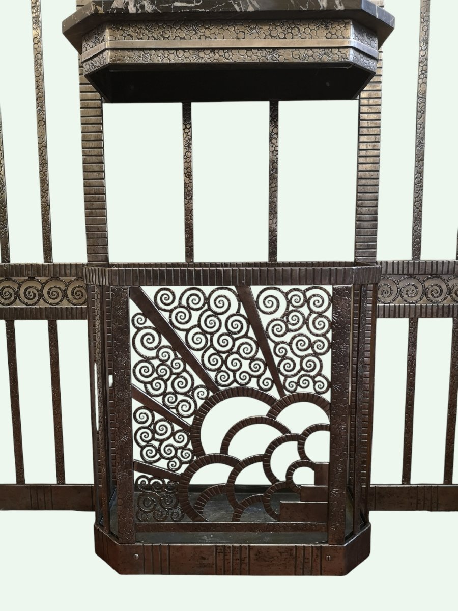 Art Deco Nickel-plated Wrought Iron Locker 1925/30-photo-1