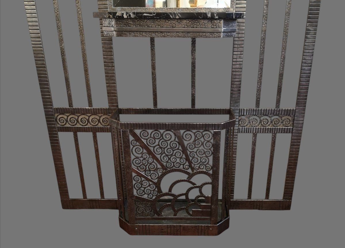 Art Deco Nickel-plated Wrought Iron Locker 1925/30-photo-7