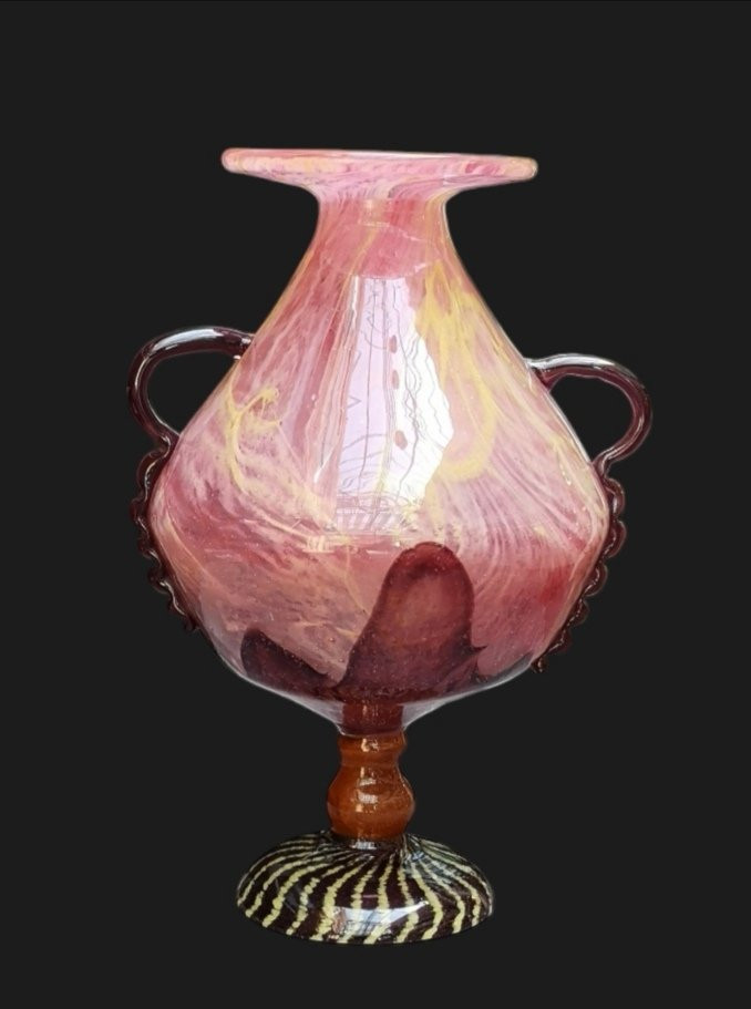 Schneider, French Glass, Vase Series "marbled", Venetian Foot, 1922/24-photo-2