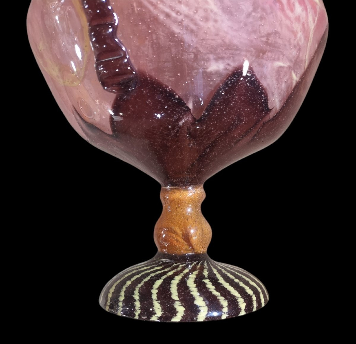 Schneider, French Glass, Vase Series "marbled", Venetian Foot, 1922/24-photo-1
