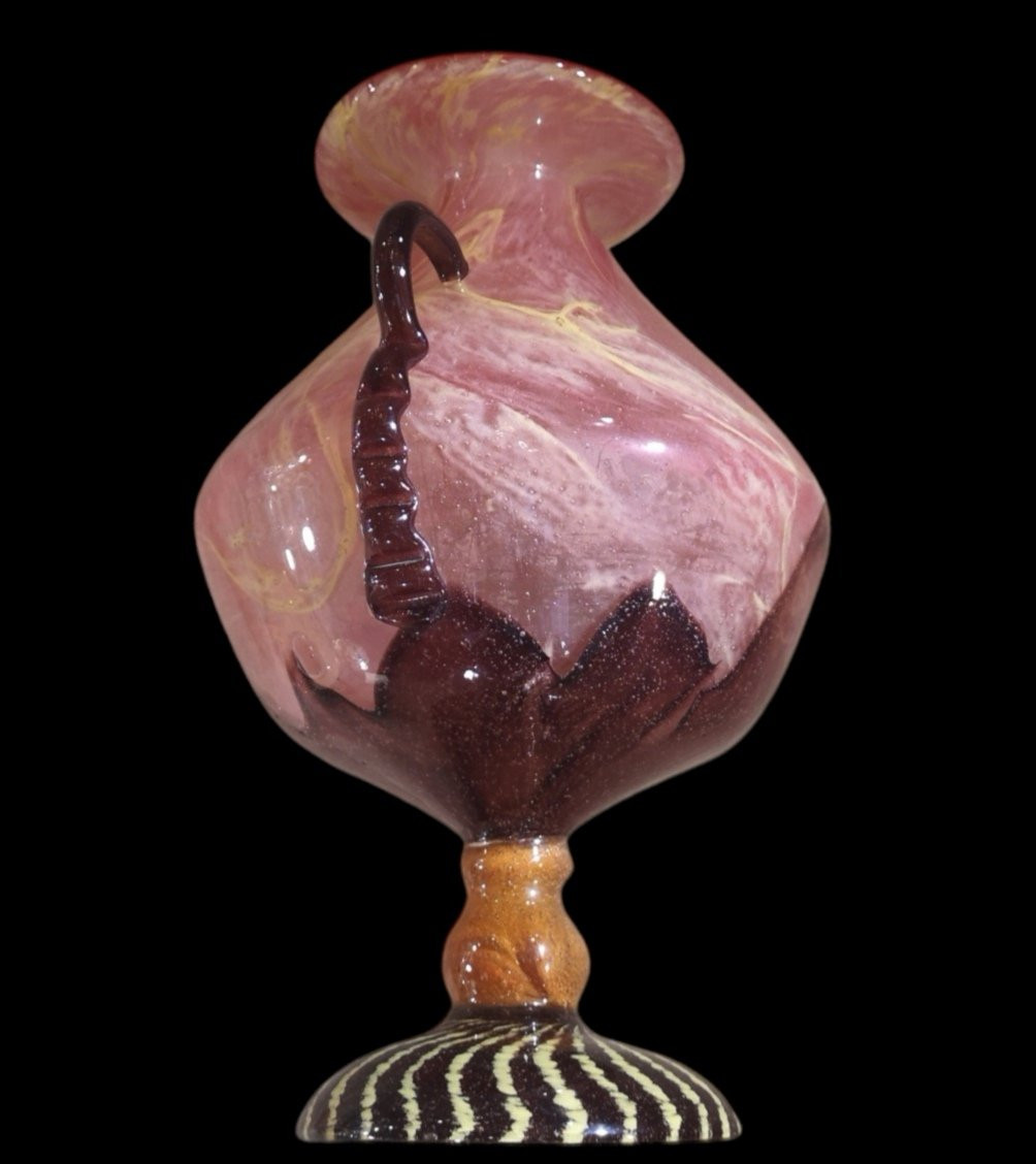 Schneider, French Glass, Vase Series "marbled", Venetian Foot, 1922/24-photo-2