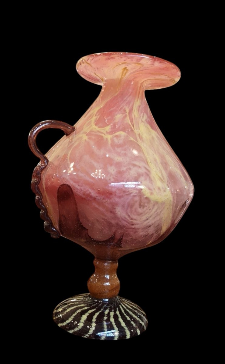 Schneider, French Glass, Vase Series "marbled", Venetian Foot, 1922/24-photo-4