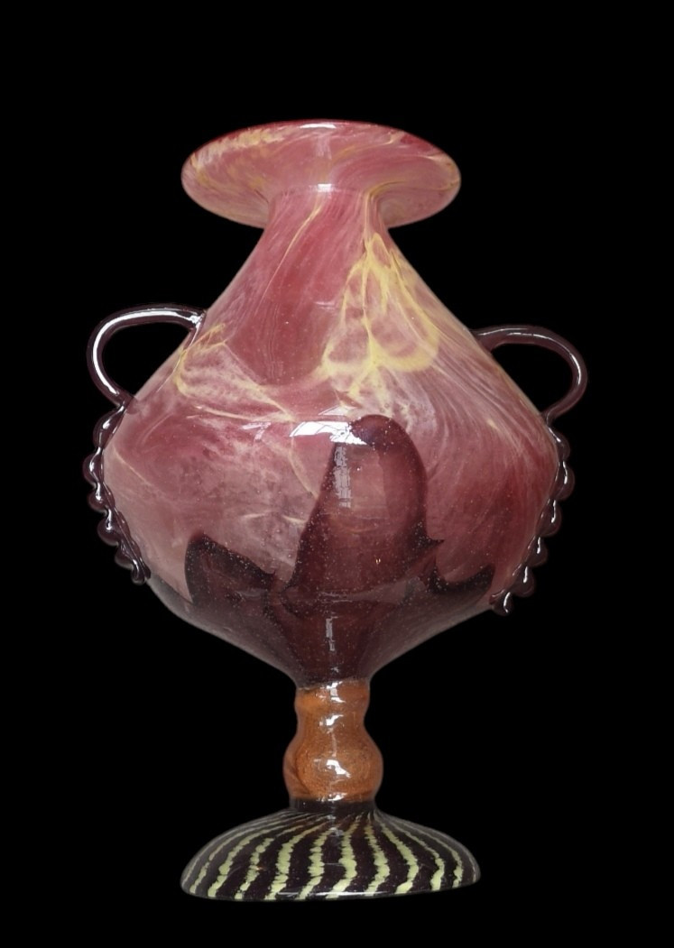 Schneider, French Glass, Vase Series "marbled", Venetian Foot, 1922/24
