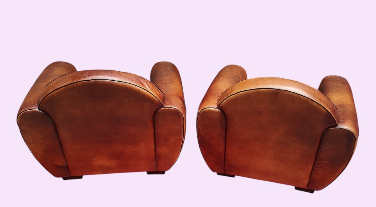 Pair Of Art Deco Club Armchairs 1920-photo-2