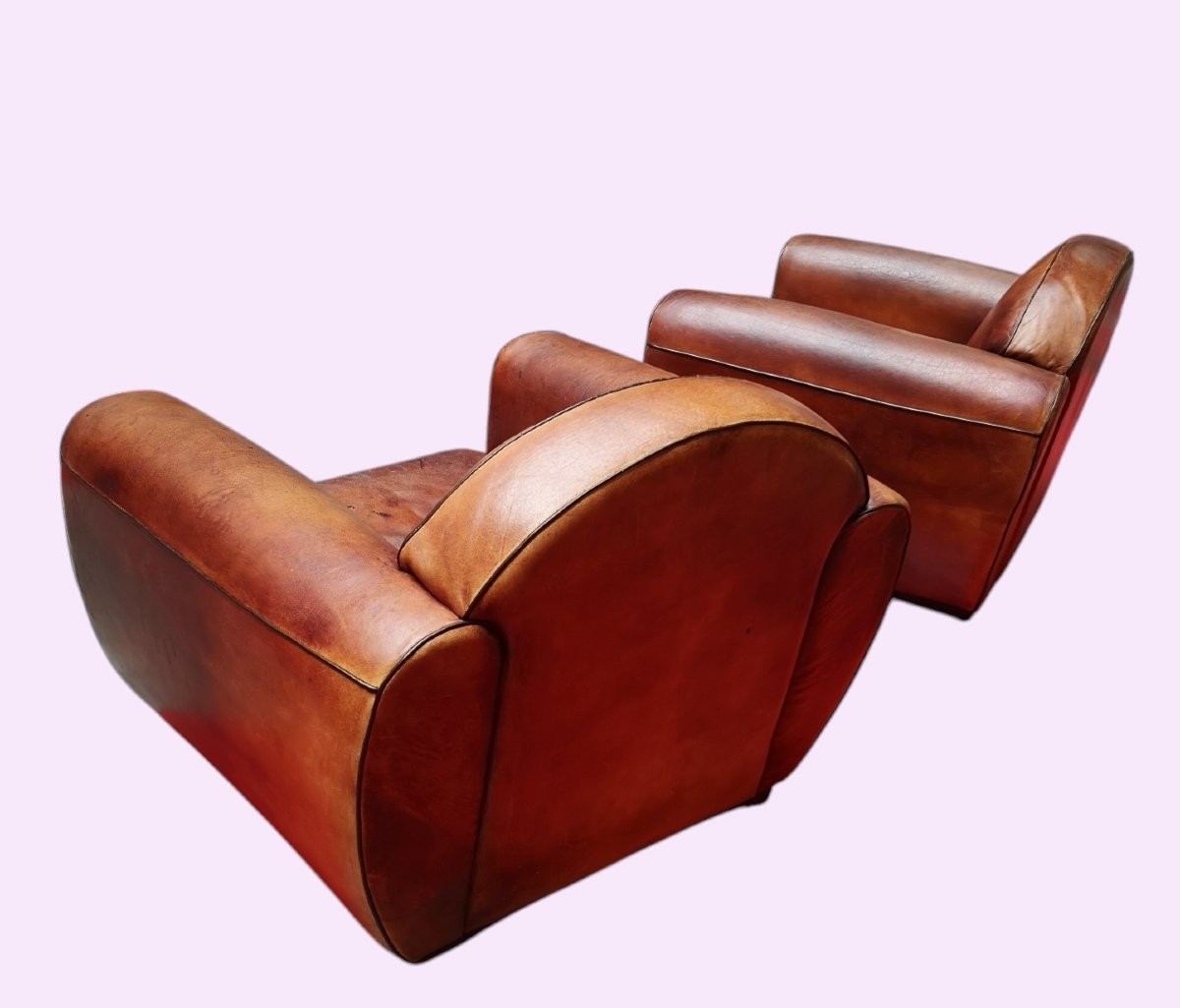 Pair Of Art Deco Club Armchairs 1920-photo-2