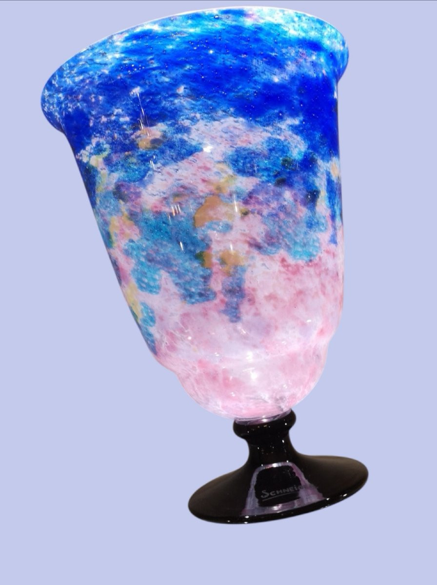 Schneider, Le Verre Français, vase dans la série des "Jades" -photo-2