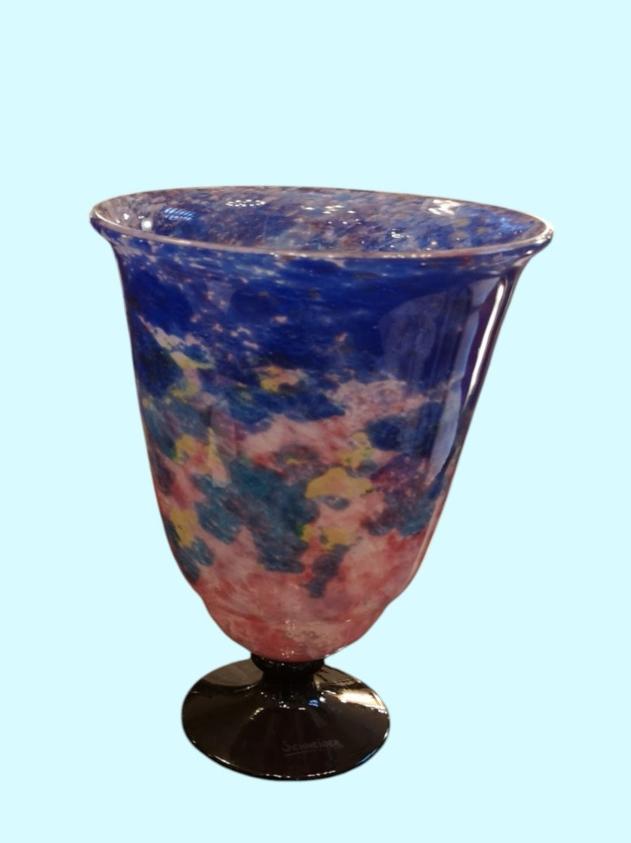 Schneider, Le Verre Français, vase dans la série des "Jades" -photo-6