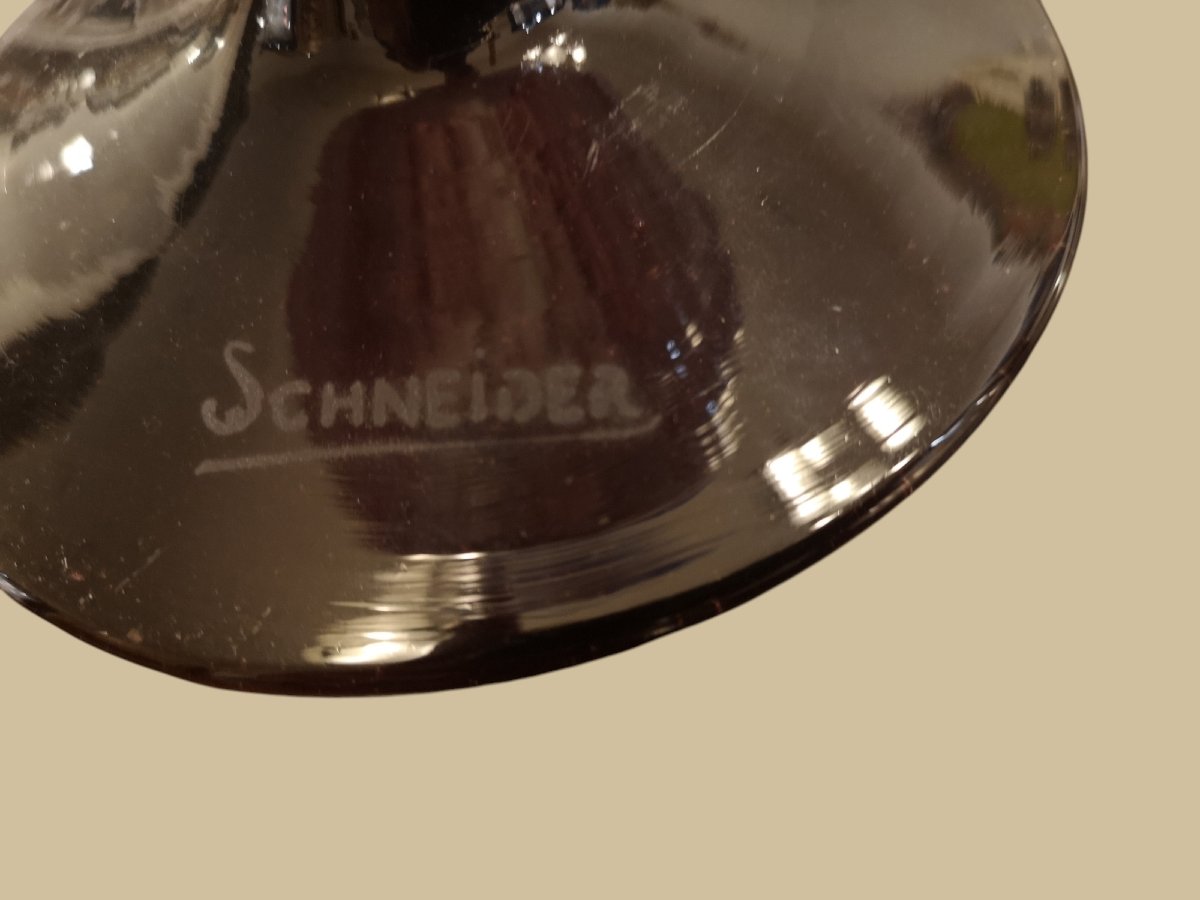 Schneider, Le Verre Français, vase dans la série des "Jades" -photo-8