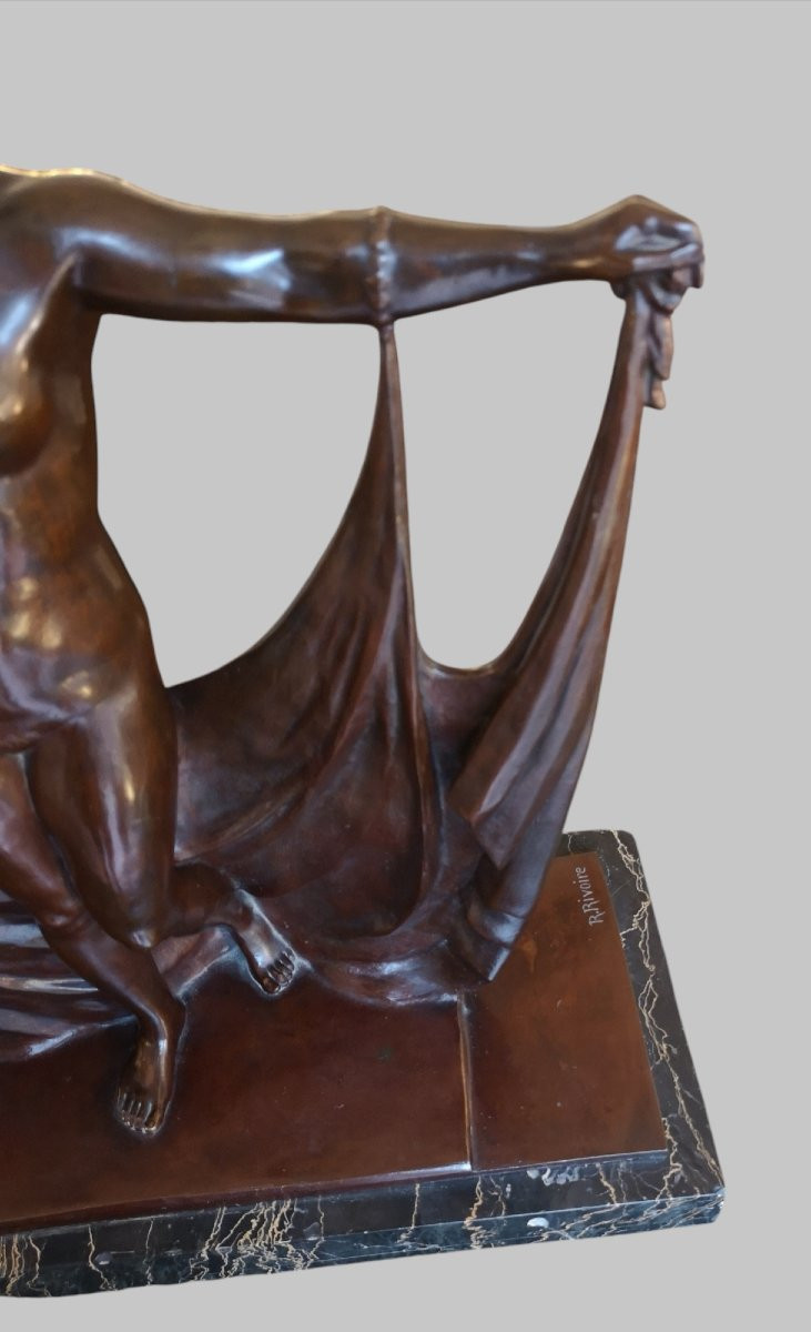 Raymond Léon Rivoire, sculpture en bronze, Art déco 1925-photo-3
