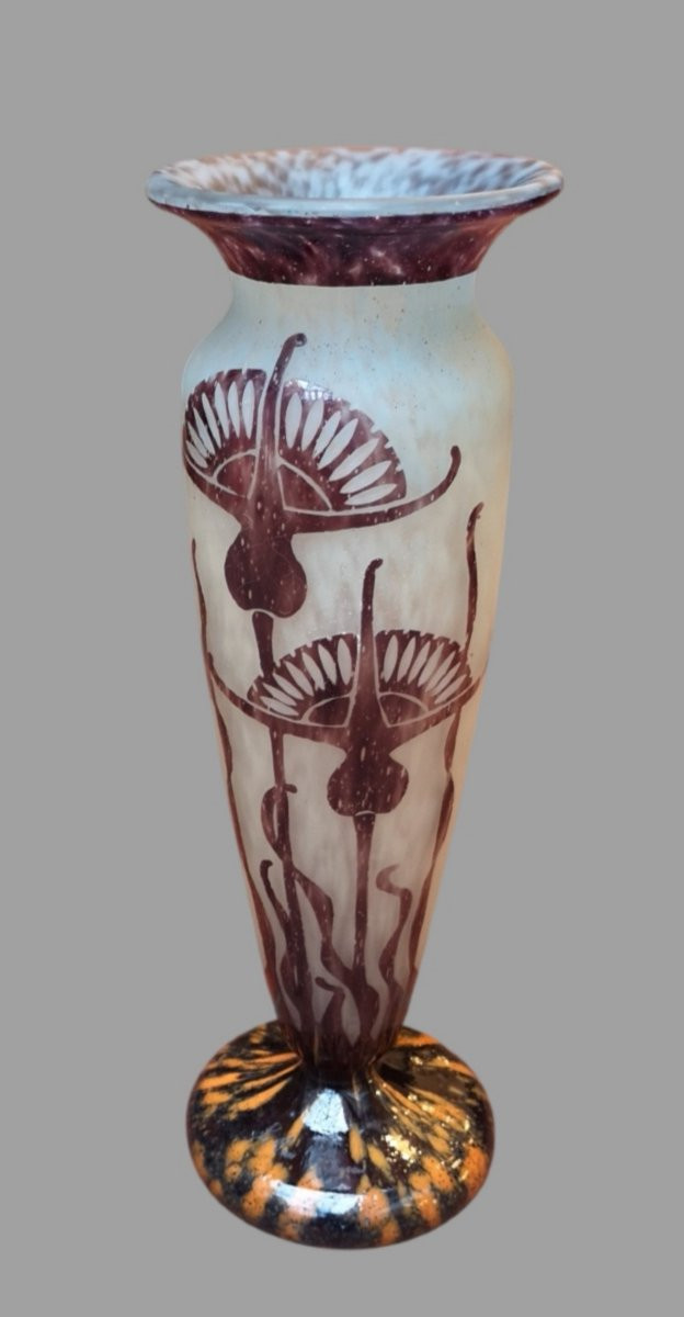 Schneider, Le Verre Français, "thistles" Vase -photo-2