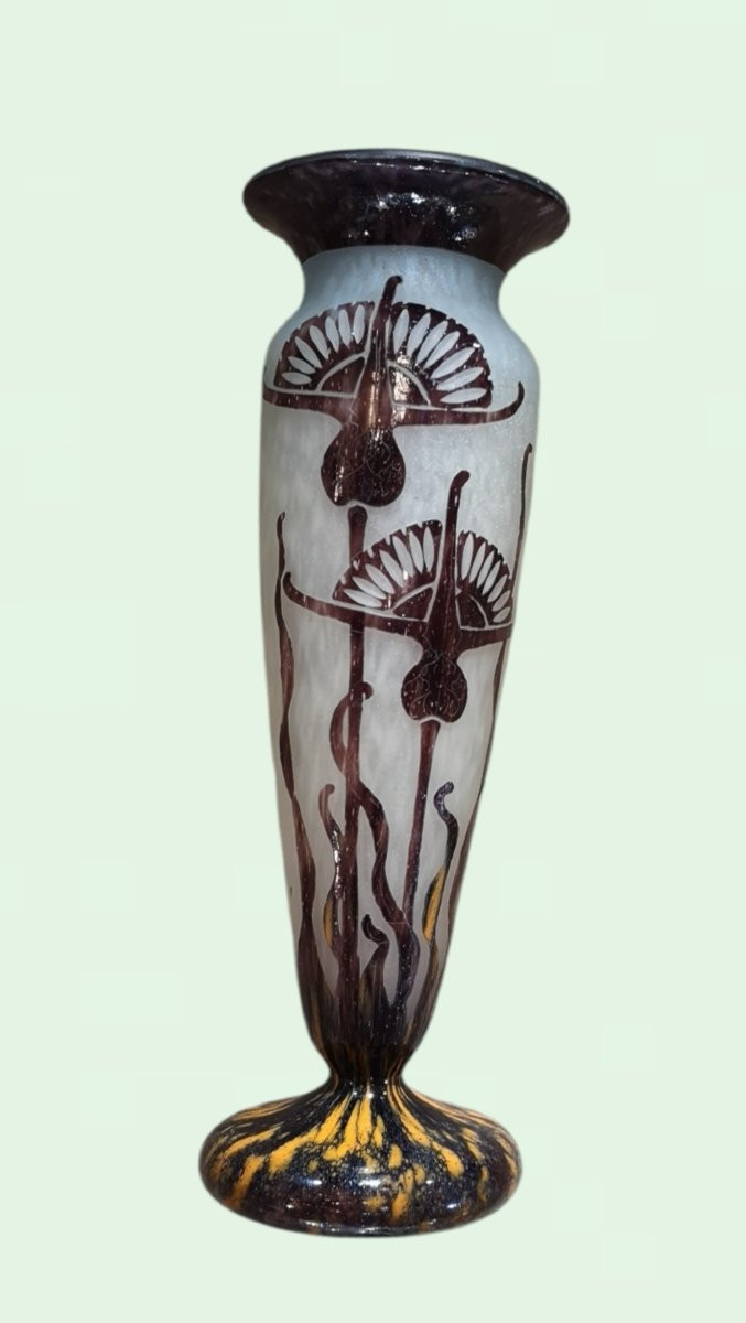 Schneider, Le Verre Français, "thistles" Vase -photo-3