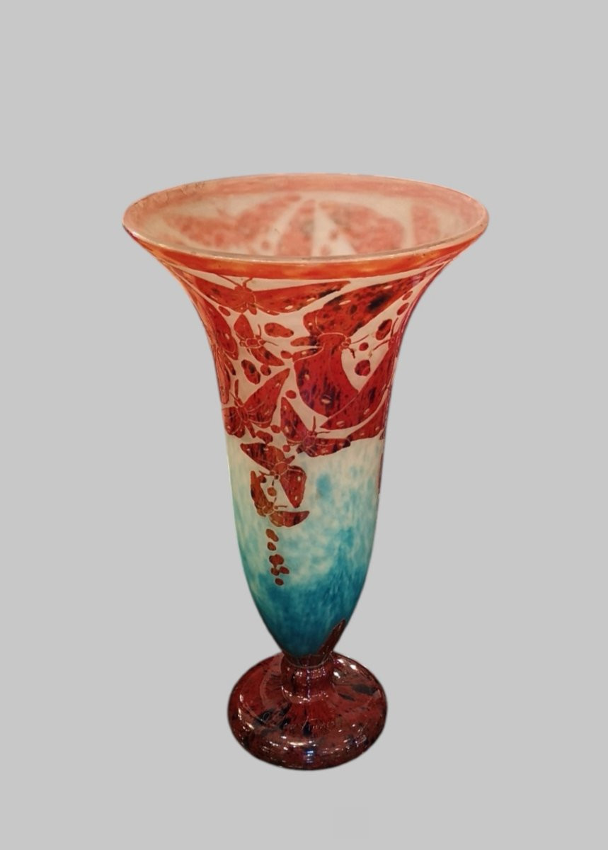 Schneider, Le Verre Français, "butterflies" Vase, 1923/26 -photo-6