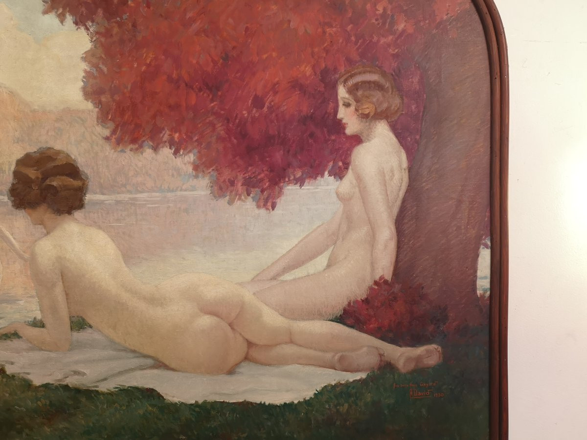 André David, scène de baigneuses, 1930, grand format-photo-6