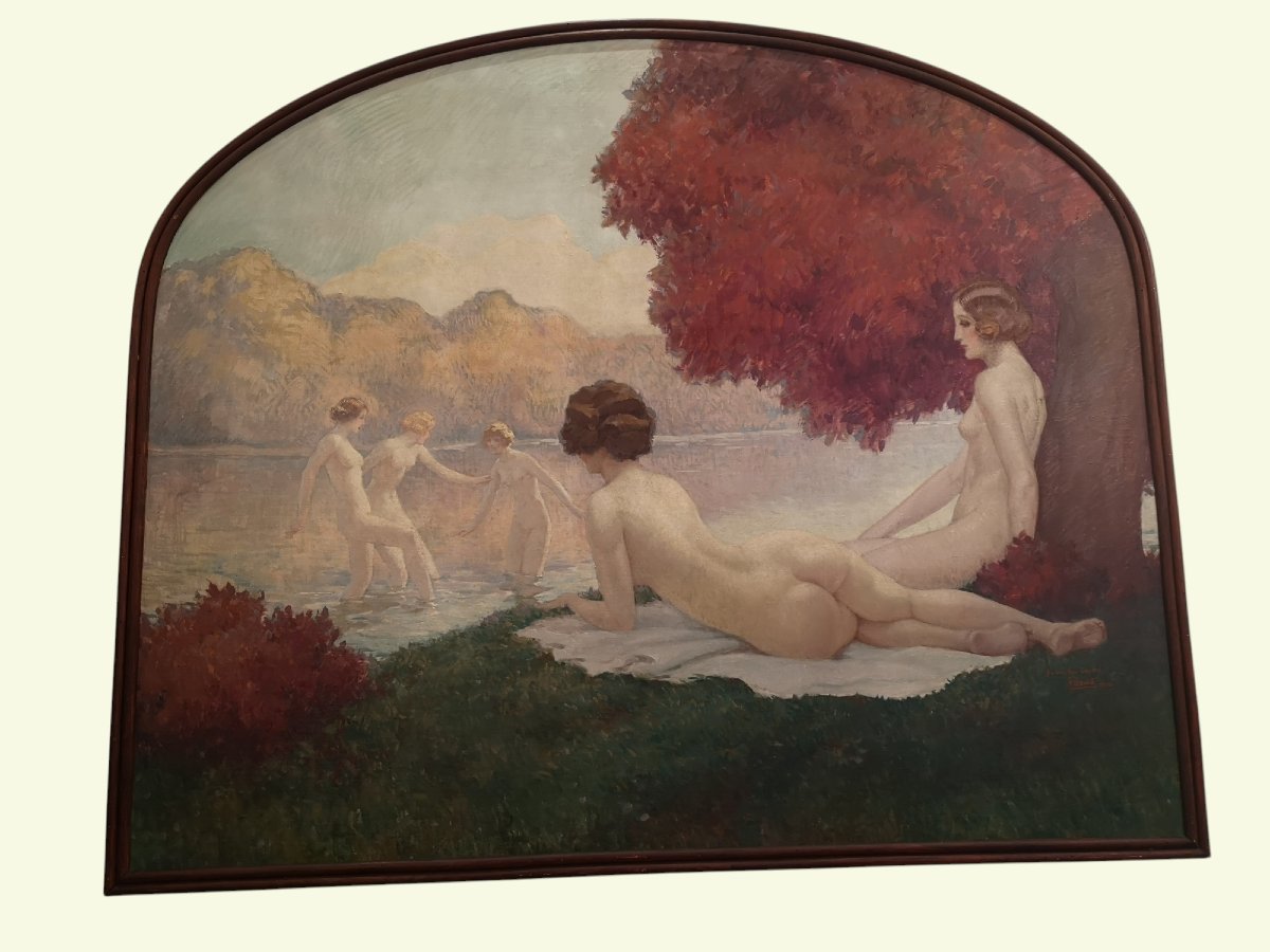 André David, scène de baigneuses, 1930, grand format-photo-8