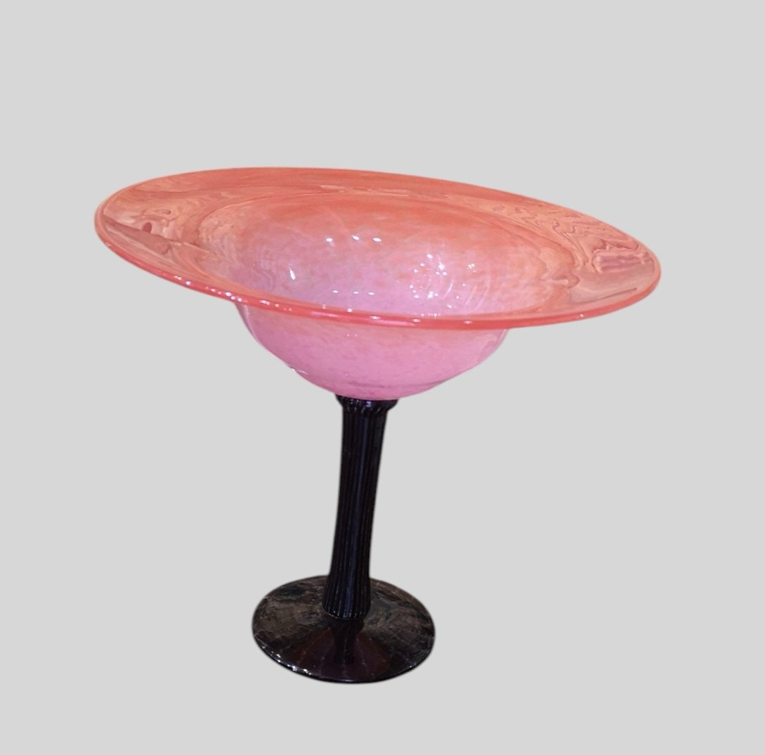 Schneider, Le Verre Français, Large Black Footed Bowl-photo-3