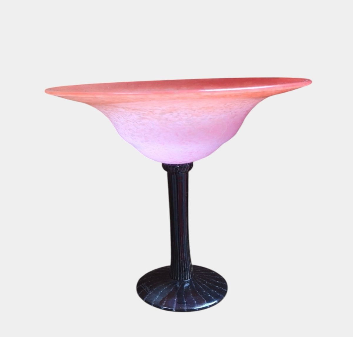 Schneider, Le Verre Français, Large Black Footed Bowl-photo-4