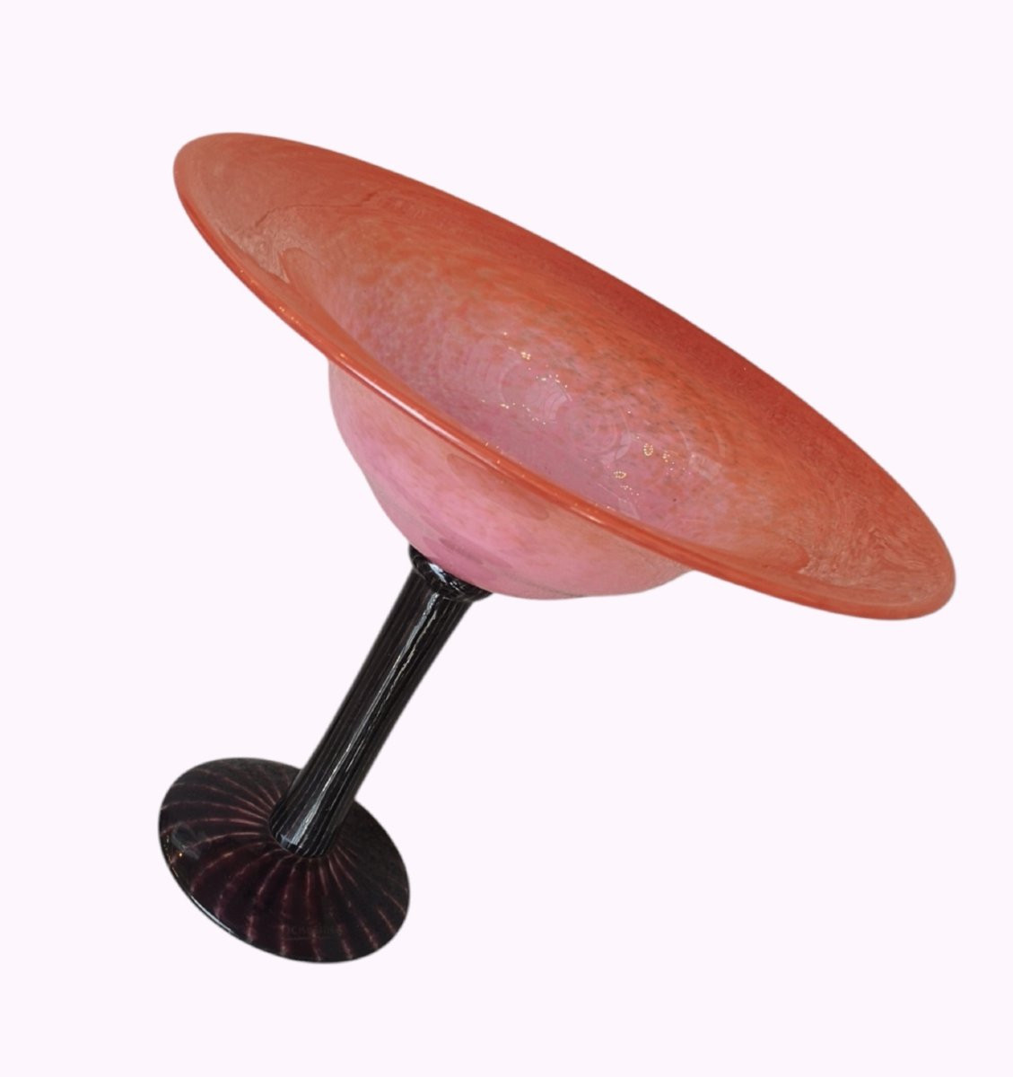 Schneider, Le Verre Français, Large Black Footed Bowl-photo-7